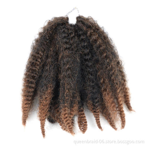 8'' Crochet Marley Braids Black Hair Soft Afro Twist Synthetic Braiding Hair Extensions High Temperature Fiber For Woman
